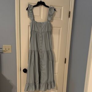 En Saison Sky Blue Ruffle Strap Dress (worn once- excellent condition)